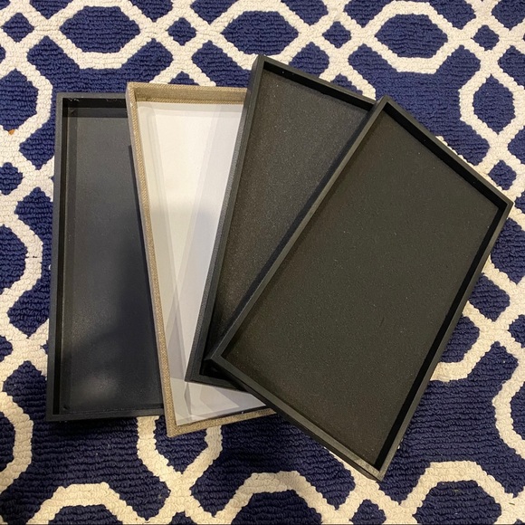17 jewelry display trays - black / white / burlap
